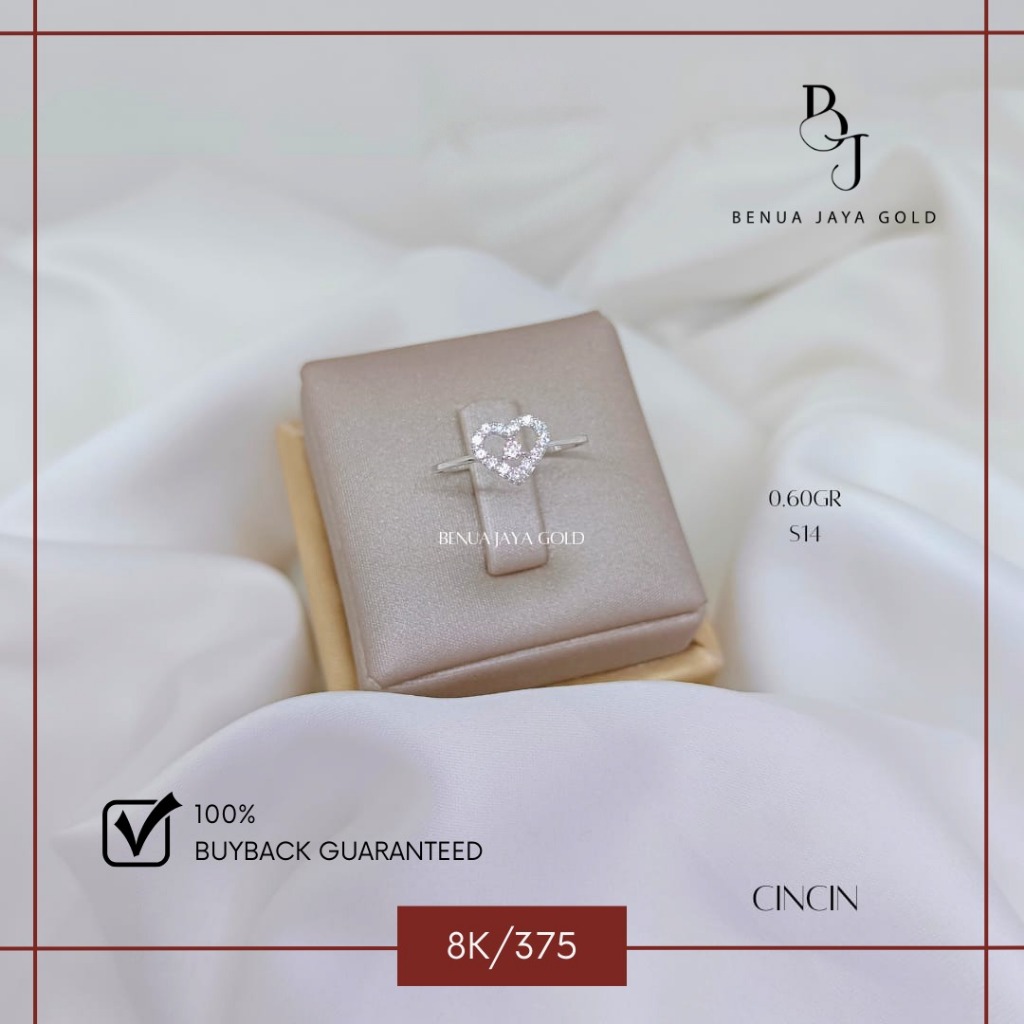 Cincin Love Emas Putih 8K/375
