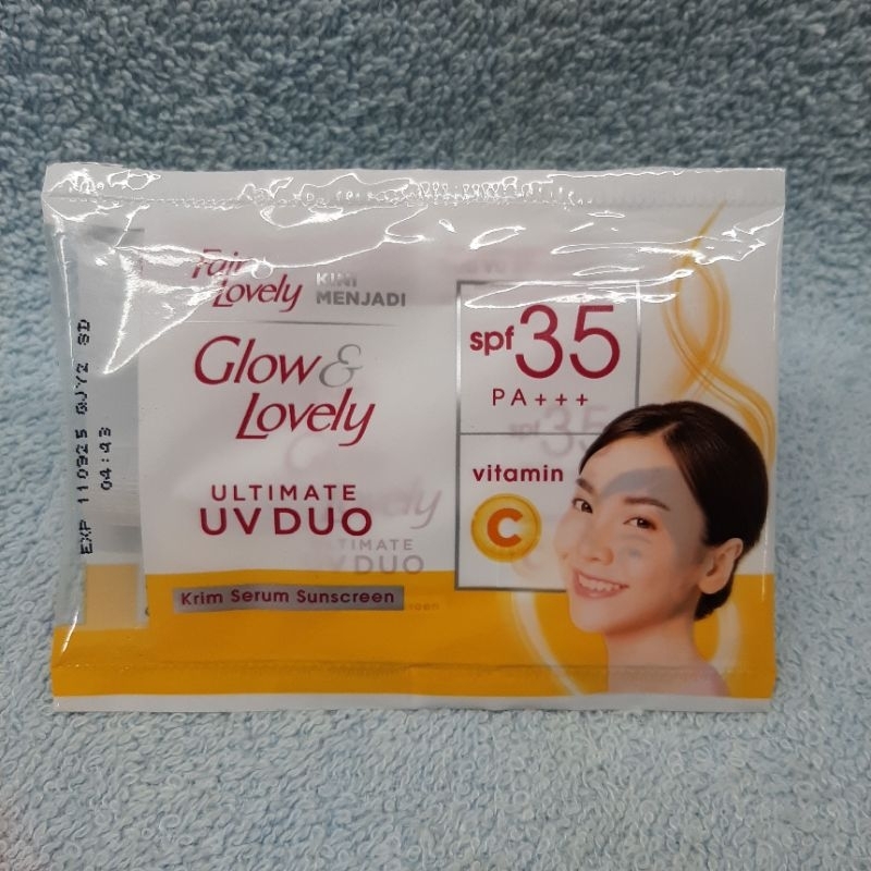 Krim serum sunscreen glow & lovely sachet pom ecer