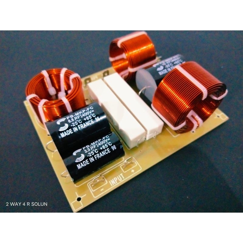 Crossover Pasif 2 way Midle-High{untuk dobel speaker+Tweeter}-C SOLUN