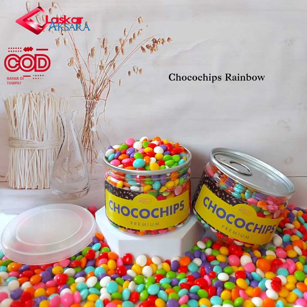 

Can - Chocochips Pipih Warna Warni Chocochips Bulat Rainbow Sprinkle Topping Hiasan Kue Donut Pop Ice / Premium