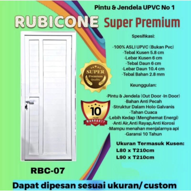 Pintu Utama/Kantor/Kamar UPVC Premium RBC 07