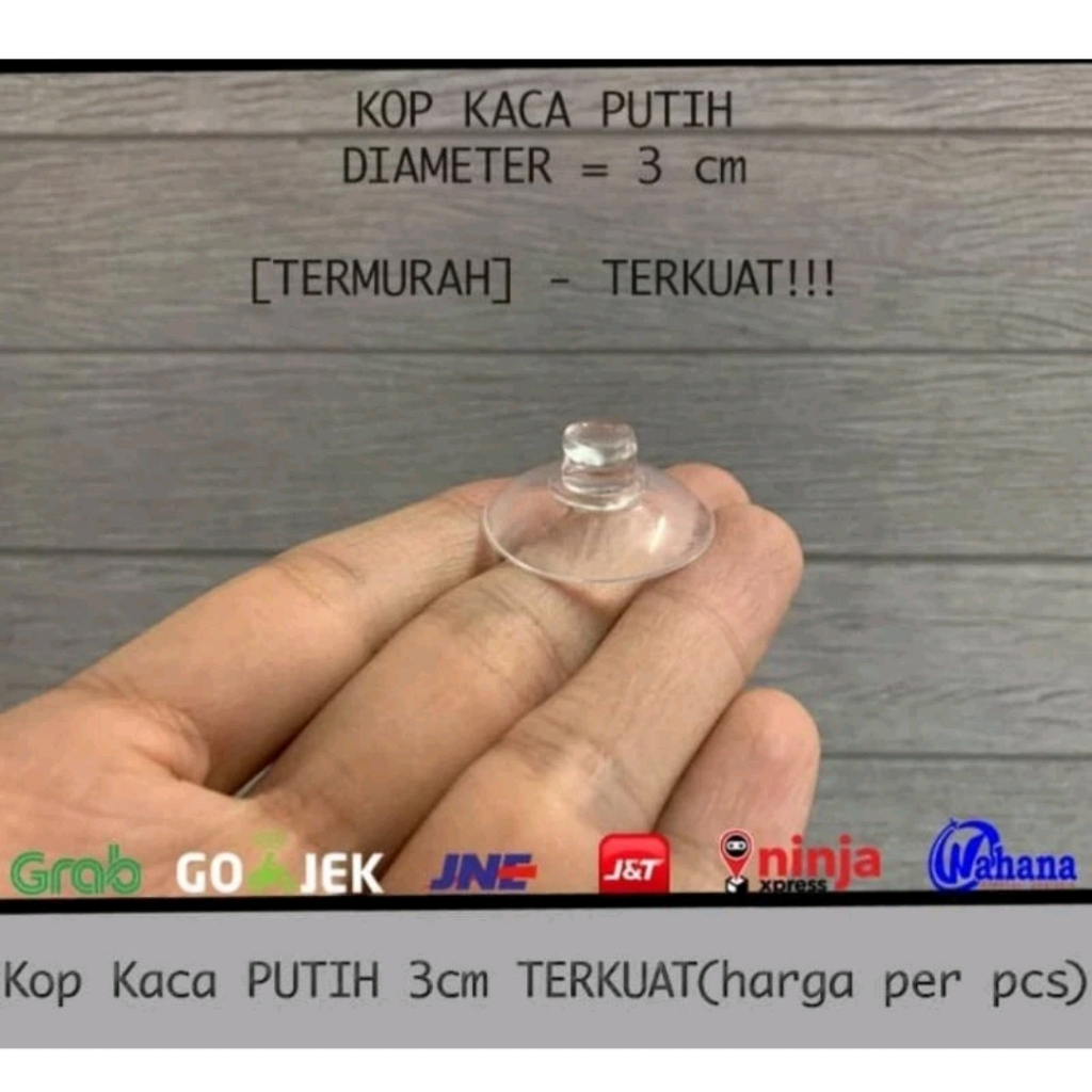 Gantungan Kop Tempel Kaca 3Cm / Cantolan Karet Hook