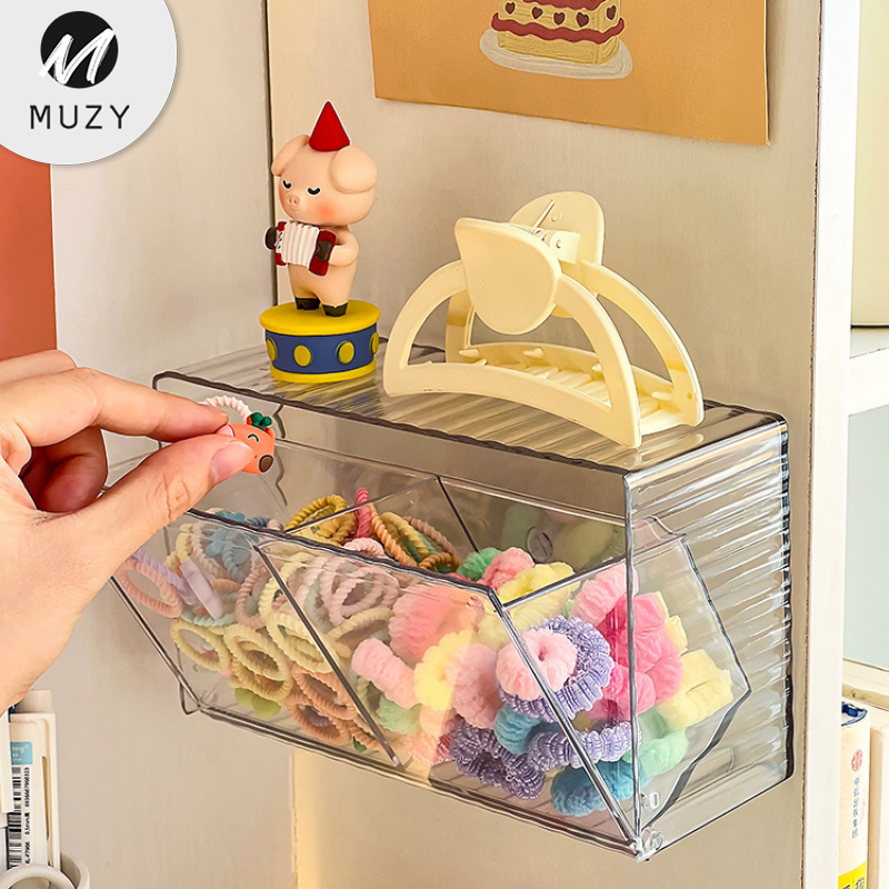 Rak Laci Tempel Dinding Serbaguna untuk Aksesori Kecil, Model HSB720, Bahan Plastik Transparan