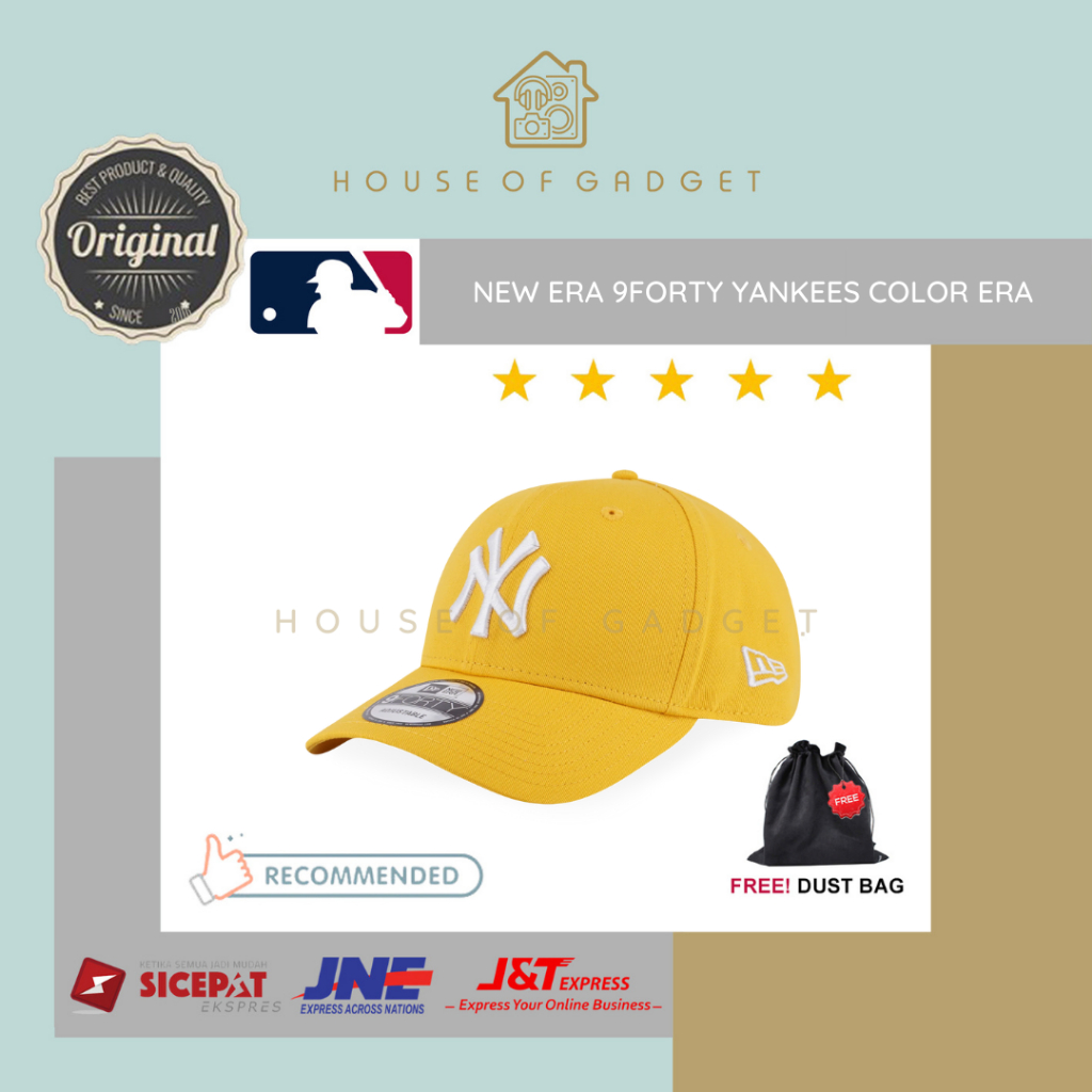 ORIGINAL New Era 940 9Forty New York Yankees Color Era Badge Logo MLB Yellow Cap