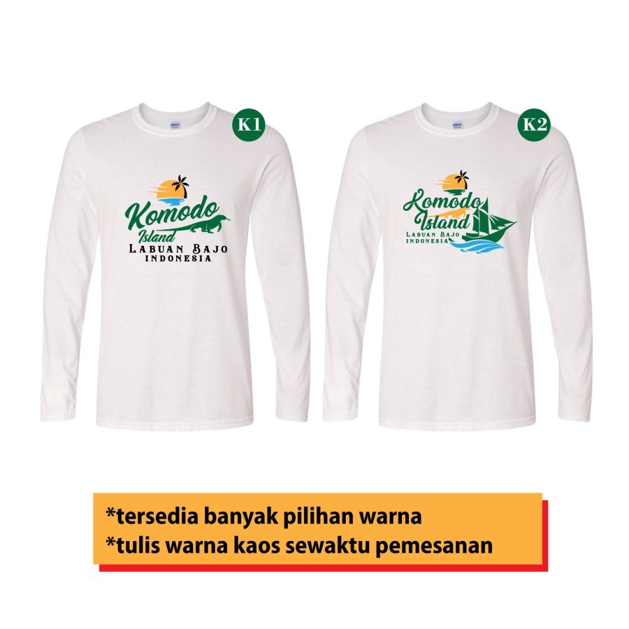 Kaos labuan bajo komodo lengan panjang / tshirt ank dan dewasa