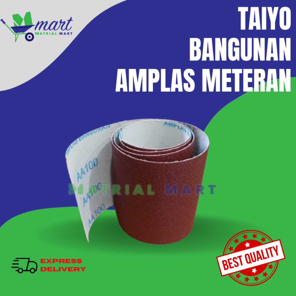 Amplas Meteran Taiyo Amplas Kain Besi Kayu 1 meter