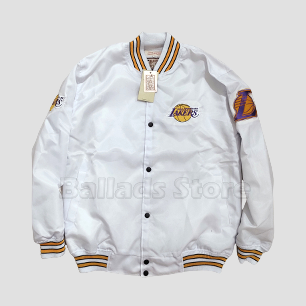 Varsity Jacket Bomber Baseball Vintage Pria Wanita Jaket Laker Los Angeles Full Bordir Original
