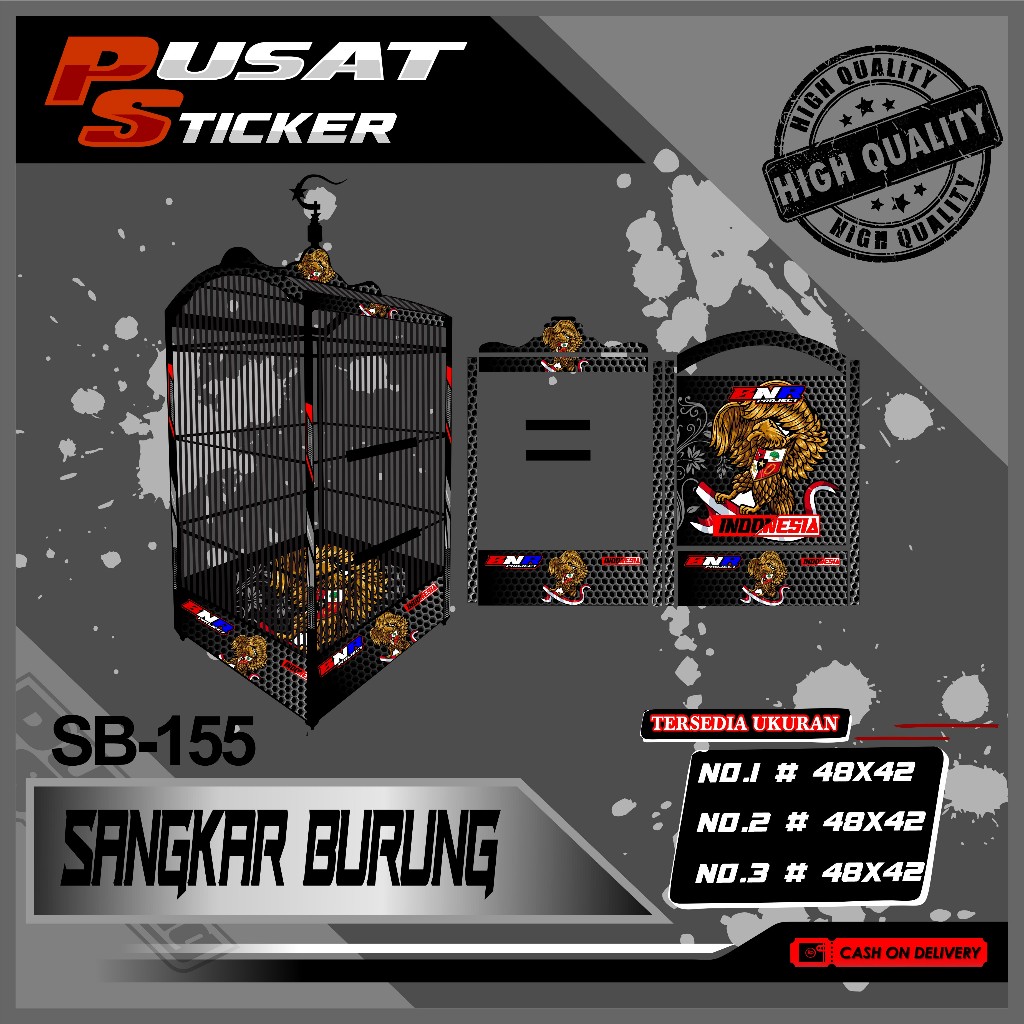 Stiker Sangkar BNR INDONESIA Decal Kosan Burung Lovebird Kandang Kotak Variasi