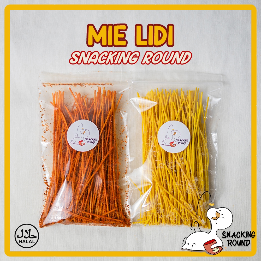 

SNACKING ROUND MIE LIDI CEMILAN MI INSTAN RENYAH PEDAS ASIN GURIH MAKANAN RINGAN JADUL JADOEL SNACK SPICY