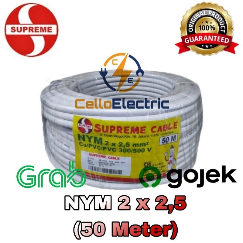 Kabel Supreme 2x2,5 NYM 1 Roll 50 Meter - Kabel Listrik Supreme 2x2.5 NYM