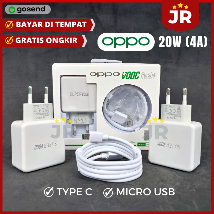 Charger / Carger / Casan / Cas OPPO F9 Pro F11 Pro F1 F3 Plus Reno 2 2F K3 A91 Original 4A 20W Type 