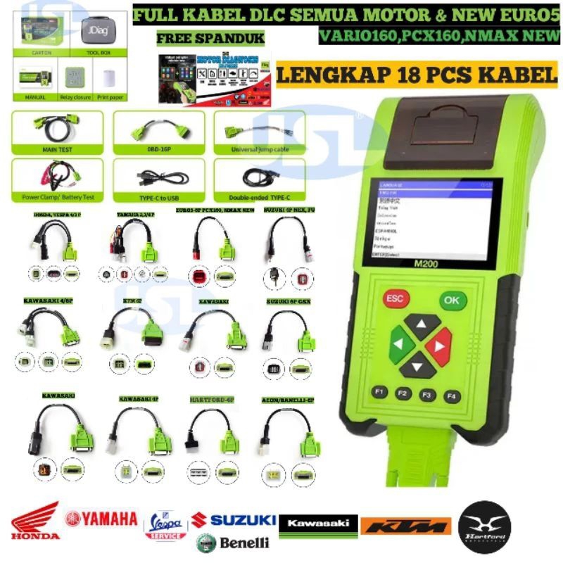 PILIHAN PAKET SCANNER JDIAG M200 FULL DLC SEMUA MOTOR INJEKSI PCX160