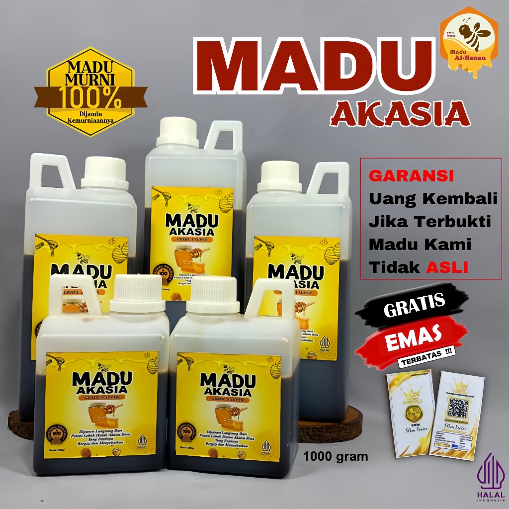 

Madu Asli Murni 100% Nektar Hutan Akasia Riau Tanpa Campuran Grade A Super/ Madu Hutan Riau / Madu Akasia Carva Termurah