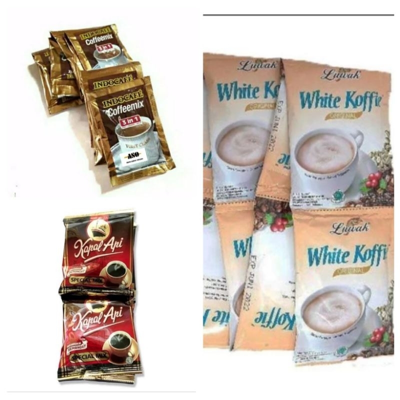 

PAKET HEMAT 3 IN 1 INDOCAFE 1rtg + KAPAL API 1rtg + LUWAK 1rtg
