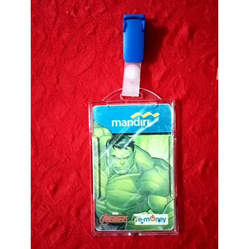 

Tempat id card name tag holder acrylic akrilik plus jepitan penjepit kerang biru