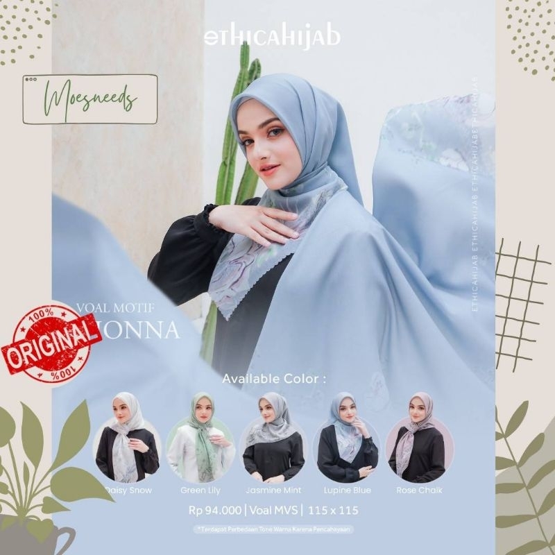 Ethica Hijab Segi Empat Lasercut Voal Motif Vionna