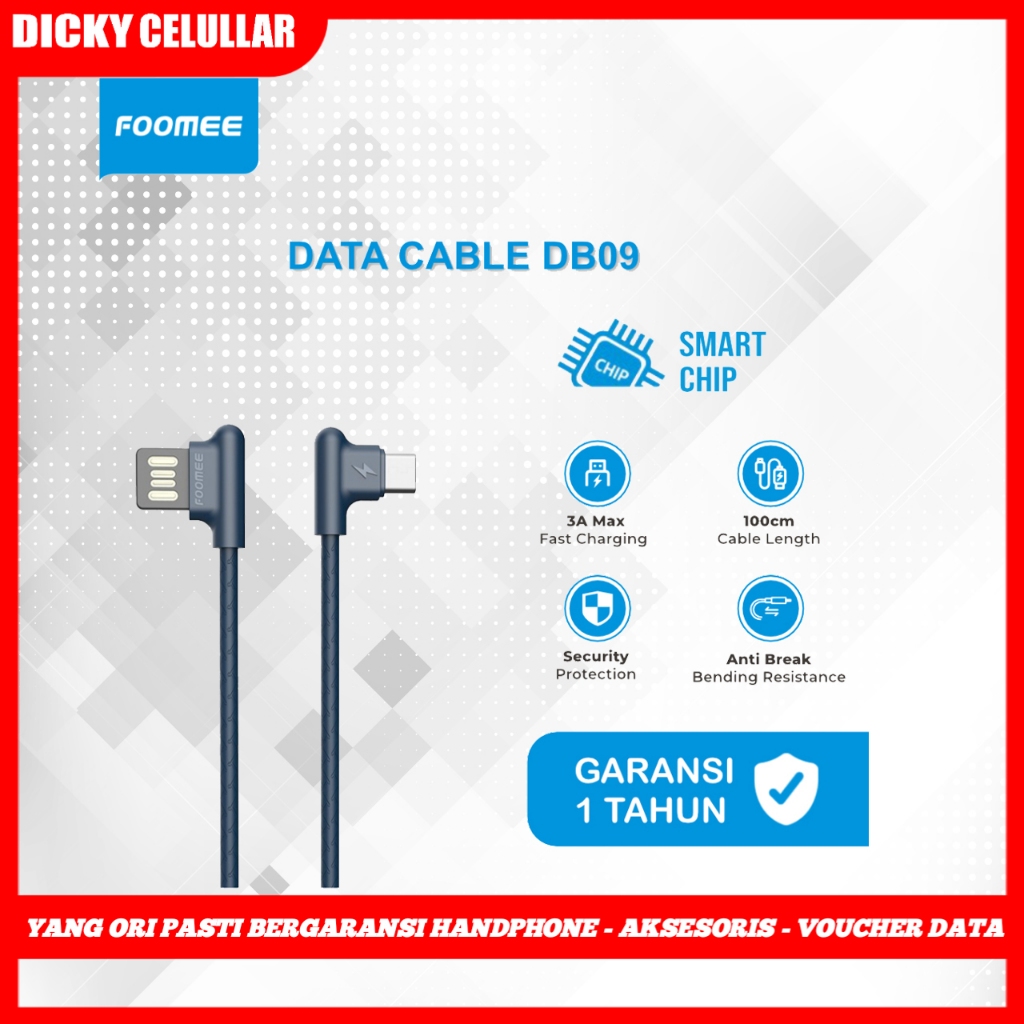 FOOMEE DB09 & DD09 Elbow Data Cable Type-C 3.0 A For Gaming
