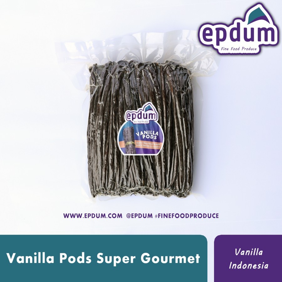 

Vanilla Beans Grade Super Gourmet Biji Buah Vanili Pods Pod Bean Epdum 1KG