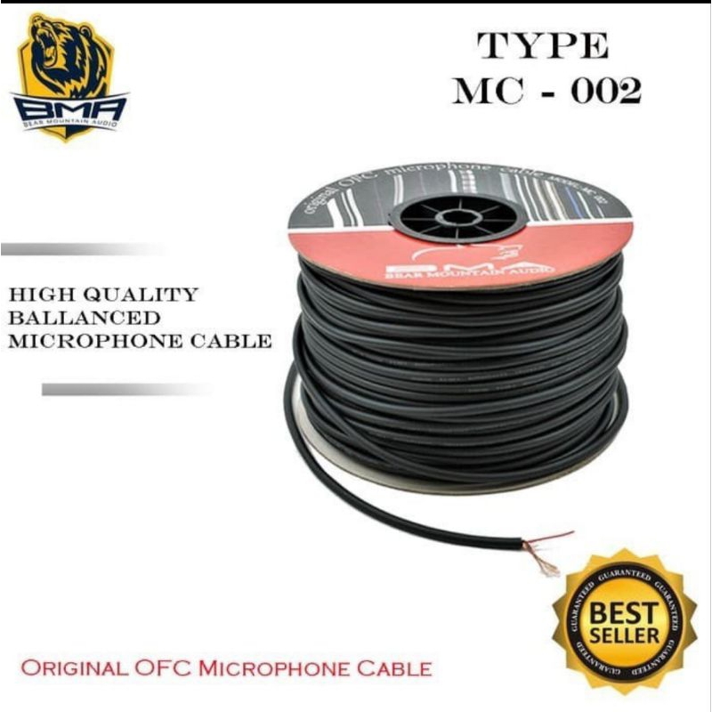 Kabel  mic BMA stereo original  microphone ofc MC 002 tembaga 1roll