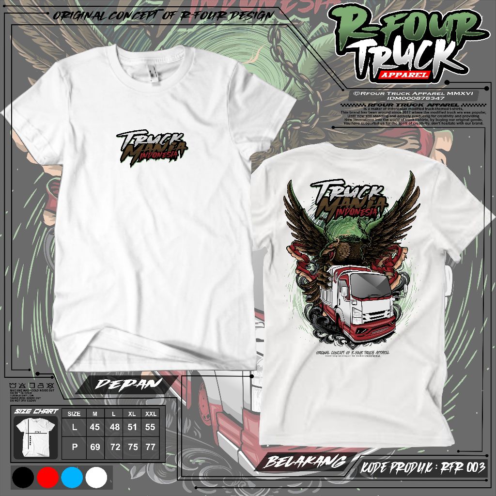 RFR003 - KAOS TRUK GIGA KAOS RFOUR TRUCK APPAREL KAOS TRUCK TERBARU