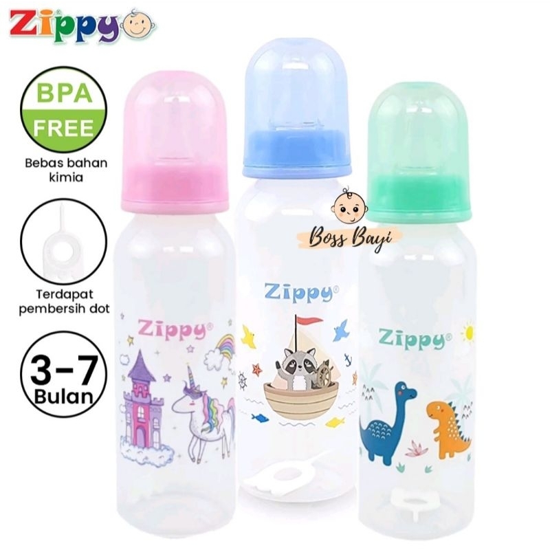 AGI ZIPPY - Botol Susu Bayi / Baby Feeding Bottle Peristaltic Nipple BPA FREE 120ml - 240ml