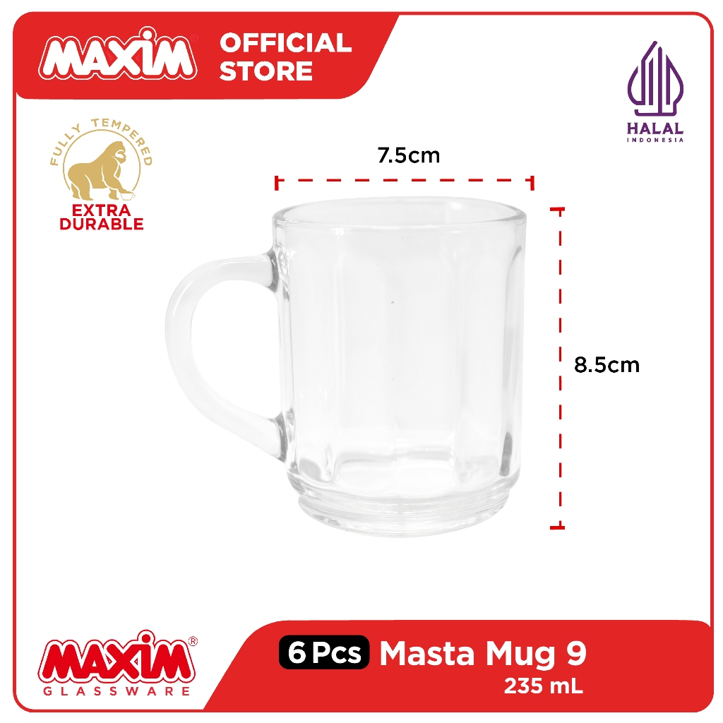 Maxim Gelas Kaca Lusinan 6pcs 235ml