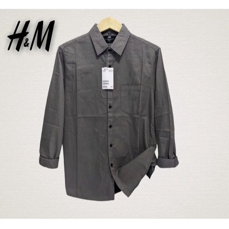 Kemeja Pria Lengan Panjang Tebal 24s | Original Cotton Pique Best Quality Kemeja Casual H&M Premium 