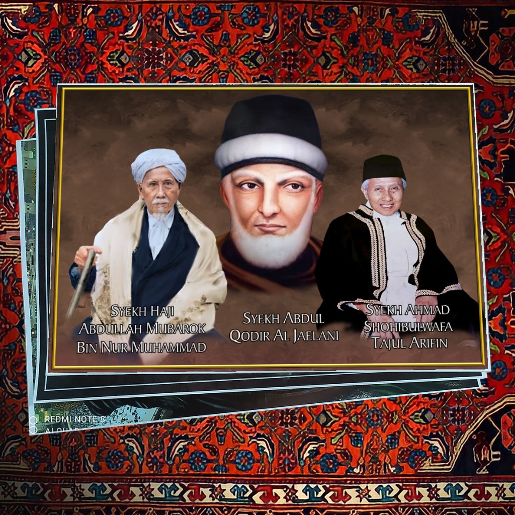 POSTER UKURAN BESAR ATAU JUMBO  SYECH ABDUL QADIR ABAH ANOM DAN ABAH SEPUH BAHAN LUSTER UV AWET ANTI