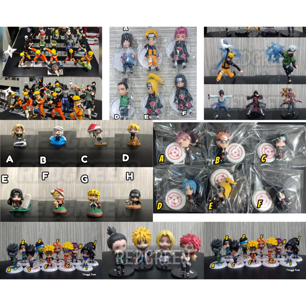 Action Figure Anime naruto sakura kakashi sasuke naruto  mini figure RANDOM figure topper kue