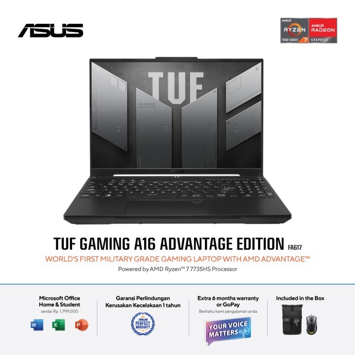 ASUS TUF Gaming A16 Advantage Edition FA617NS-R7X2C6T-O - Off Black [AMD Ryzen™ 7 7735HS / AMD Radeo