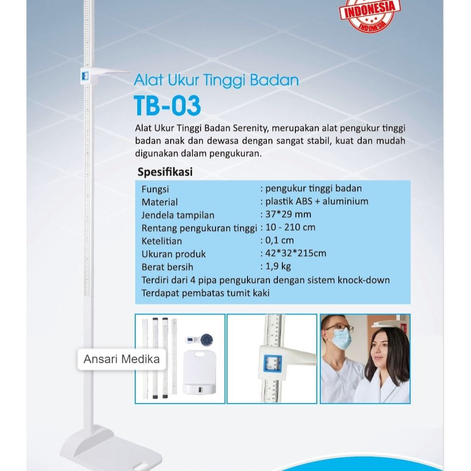PENGUKUR TINGGI BADAN SERENITY TB 03 - STADIOMETER SERENITY TB-03 PENGUKUR TINGGI BADAN