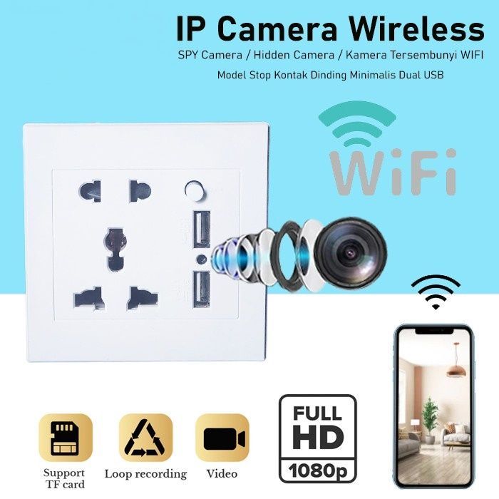 Ip Camera - Spy Kamera Wifi Wall Socket HD 1080 4K - Hidden Camera