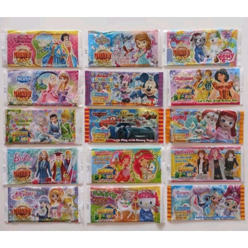 Uang Mainan karakter animasi lucu / isi 21lembar
