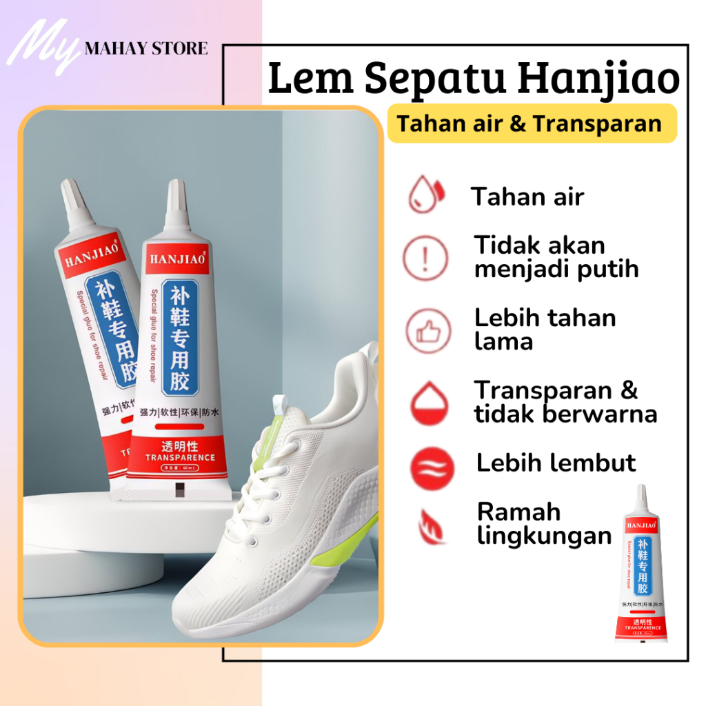Lem Perekat Cina Sepatu Hanjiao Super Kuat Tahan Air Original Pabrik/ Cairan Penambal Sol Sepatu Sen