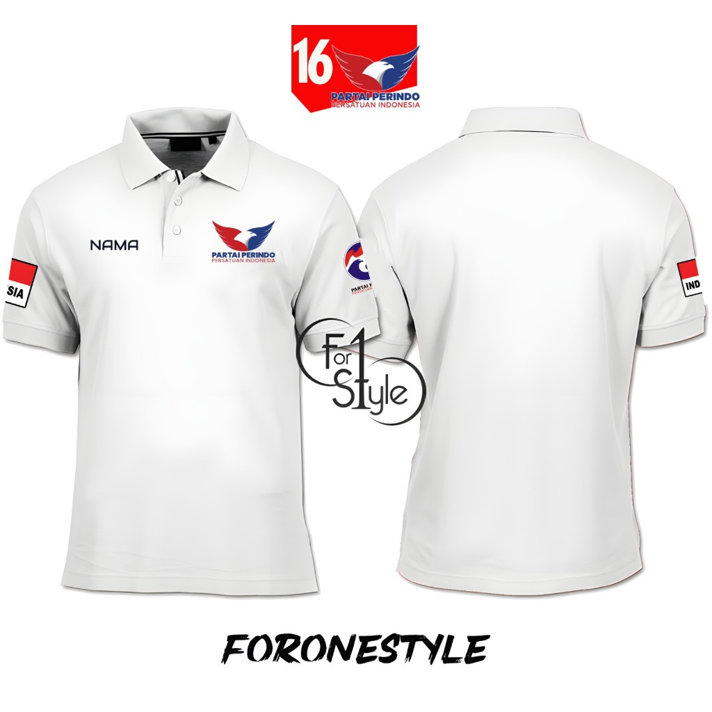 BANYAK GAMBAR - Baju Partai PERINDO - Kaos Partai Persatuan Indonesia - Polo Partai PERINDO  - Baju 