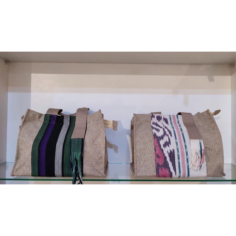 Hand Bag Tas Selempang Goni Kombinasi Tenun | Tas Jogja Malioboro