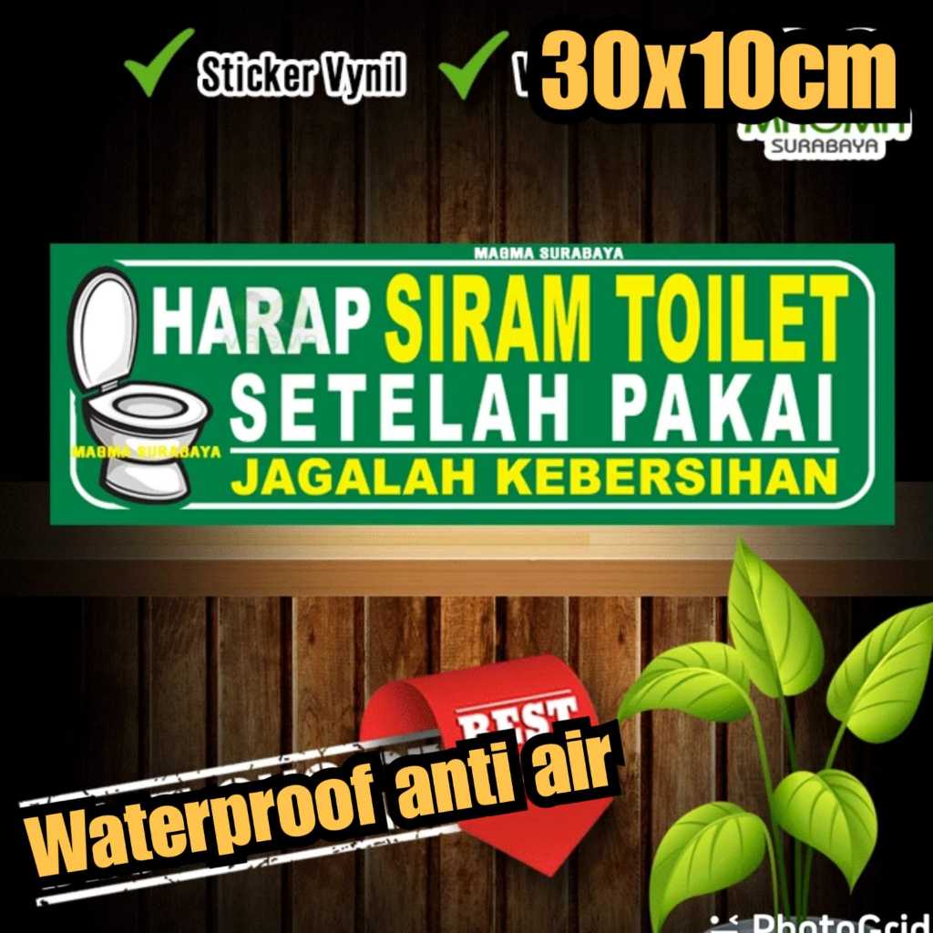 

harap di siram kembali setelah pakai Ukuran besar 30x10cm Stiker vynil Stiker tulisan toilet