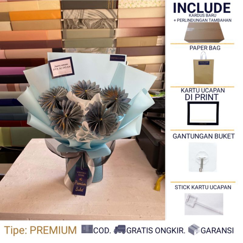 BUKET UANG HALAL NON RIBA – FRED BIRU - BUCKET UANG  - MONEY BOUQUET ULANG TAHUN - BUKET JAJANAN BUK