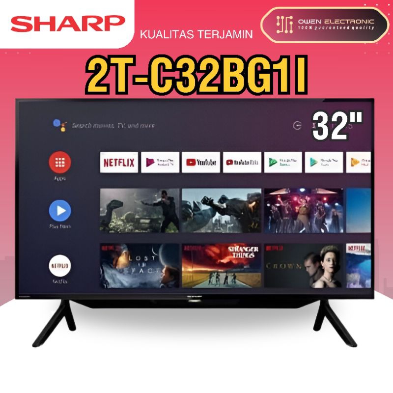 SHARP 2T-C32BG1i Smart Android LED TV 32 Inch HD Digital Tv Wifi 2T C32BG1i