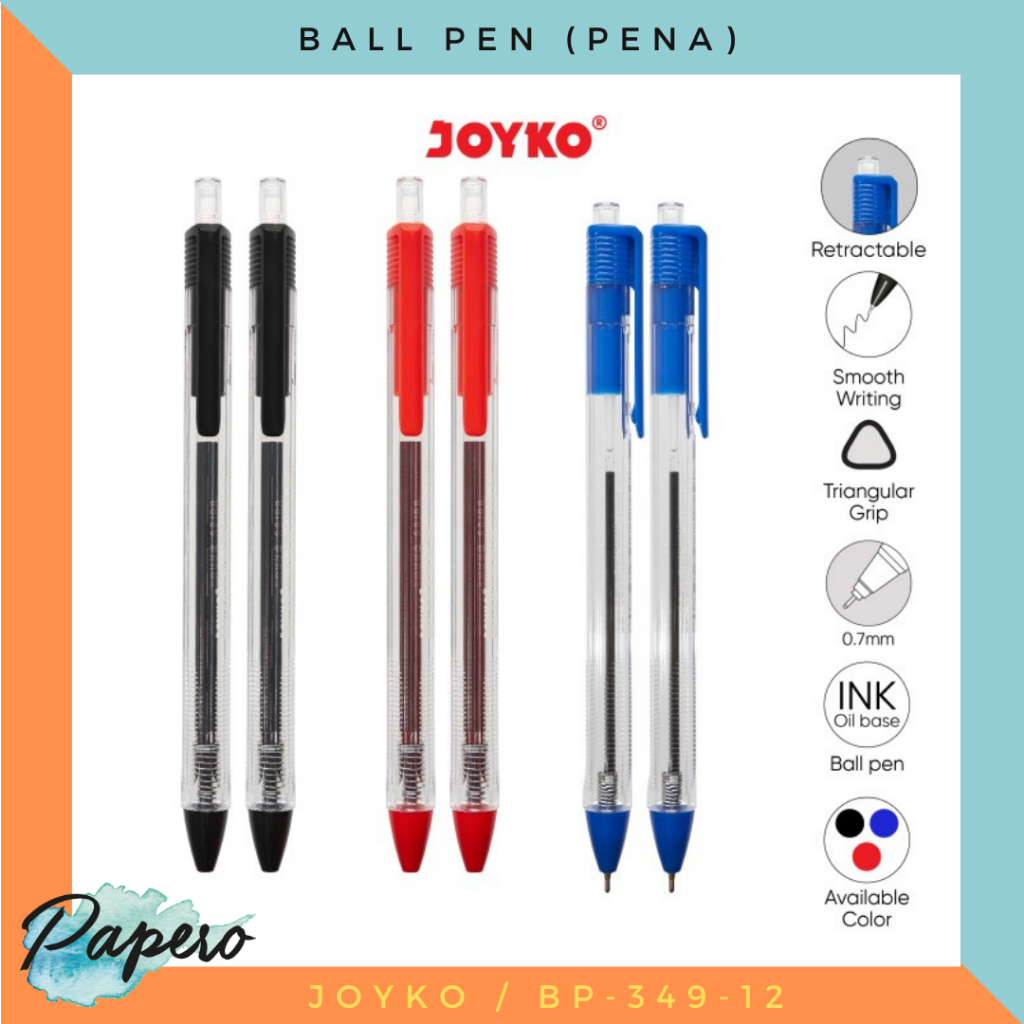 

Ball Pen Pulpen Pena Joyko BP-349 Vokus Trans 0.7 mm