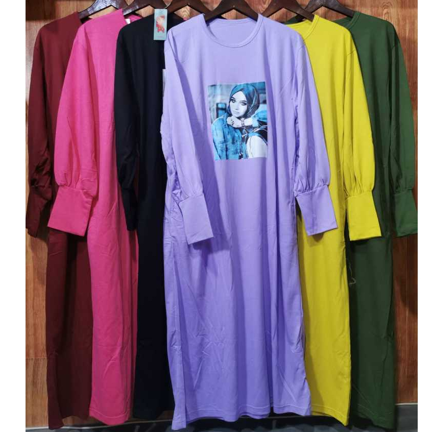 Gamis Lengan Balon/Baju Muslim Wanita Pose Fit to XL