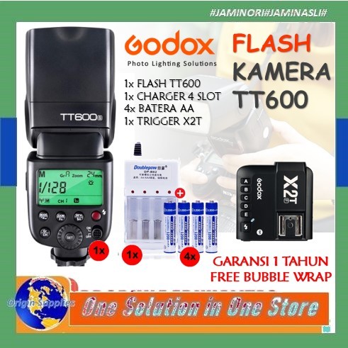 Paket Flash Godox TT600 Universal + Trigger Godox X2T