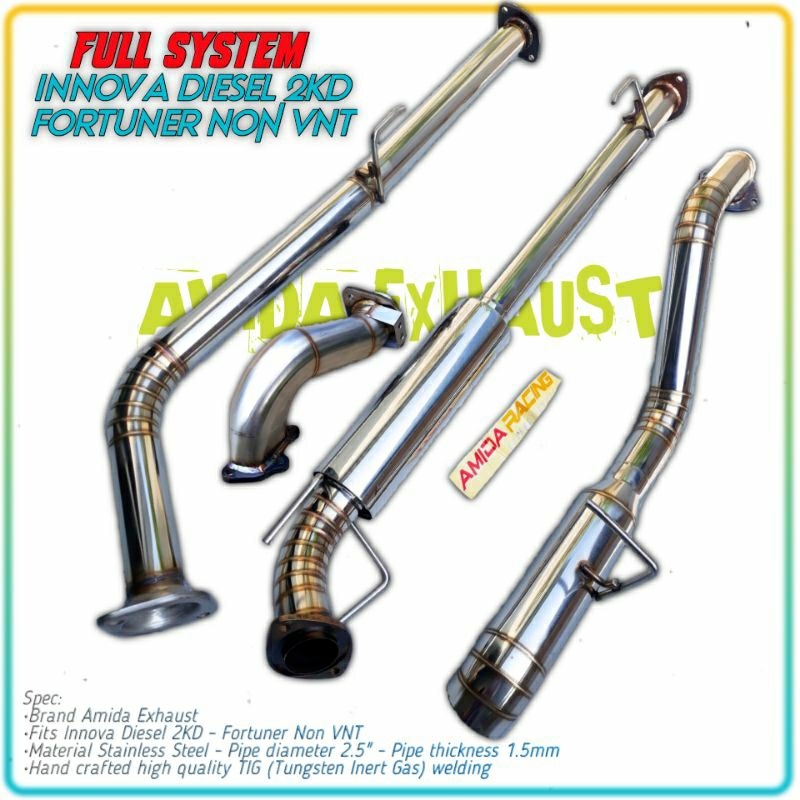 Knalpot Full System Innova Diesel 2KD Fortuner Non VNT AMIDA EXHAUST