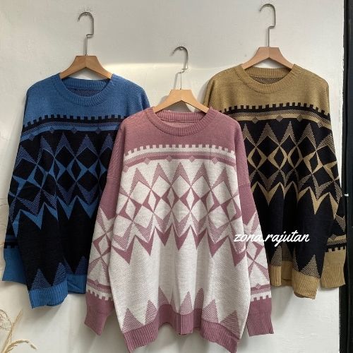 Gea Blouse Rajut Oversize Wanita