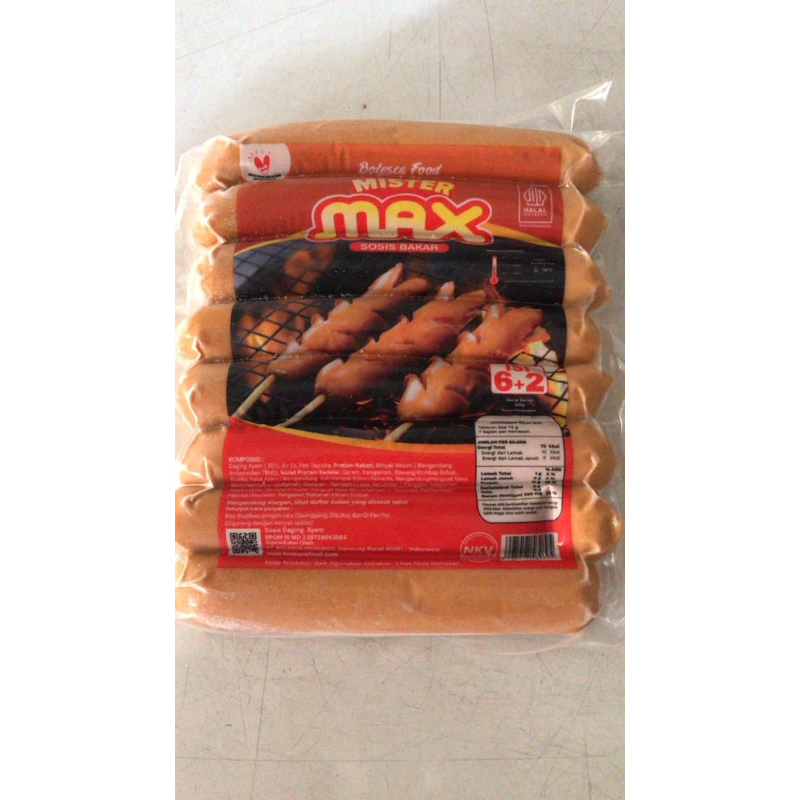 

Mister Max Sosis Bakar isi 8/ 12pcs 500gr STS Frozen