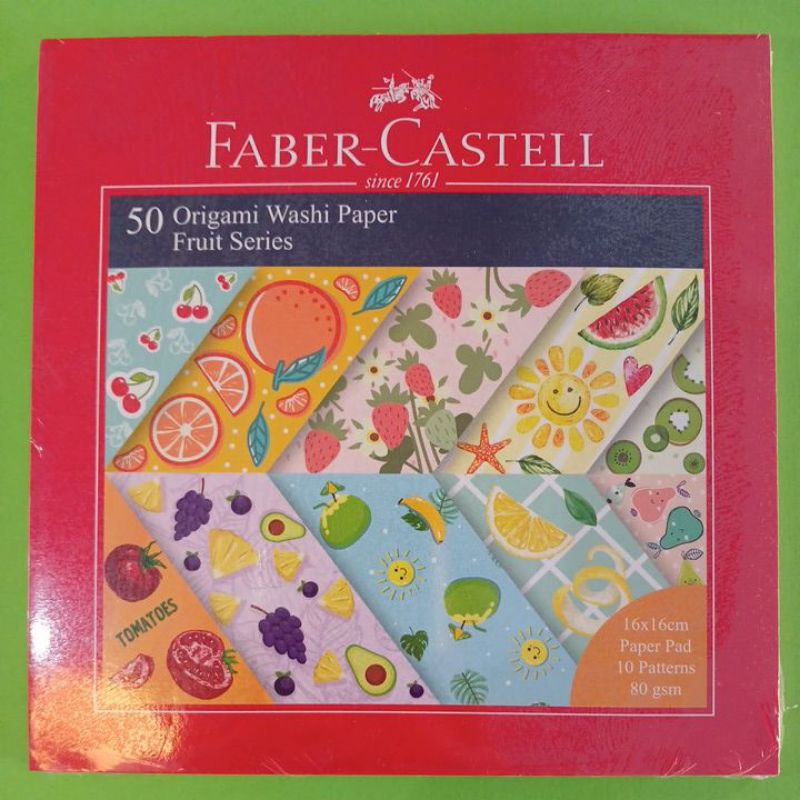 

Kertas Lipat Origami Washi Paper Faber Castell Fruit Series 16x16 isi 50 lembar