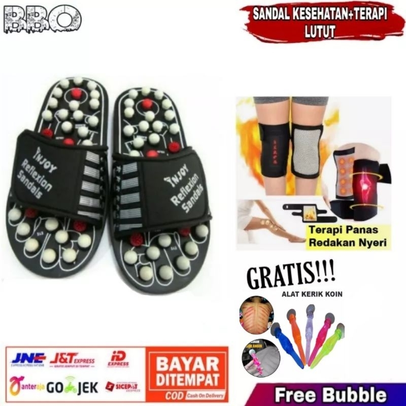 Sendal Kesehatan Sandal Refleksi Rematik Terapi Kaki Akupuntur / Deker Terapi Lutut