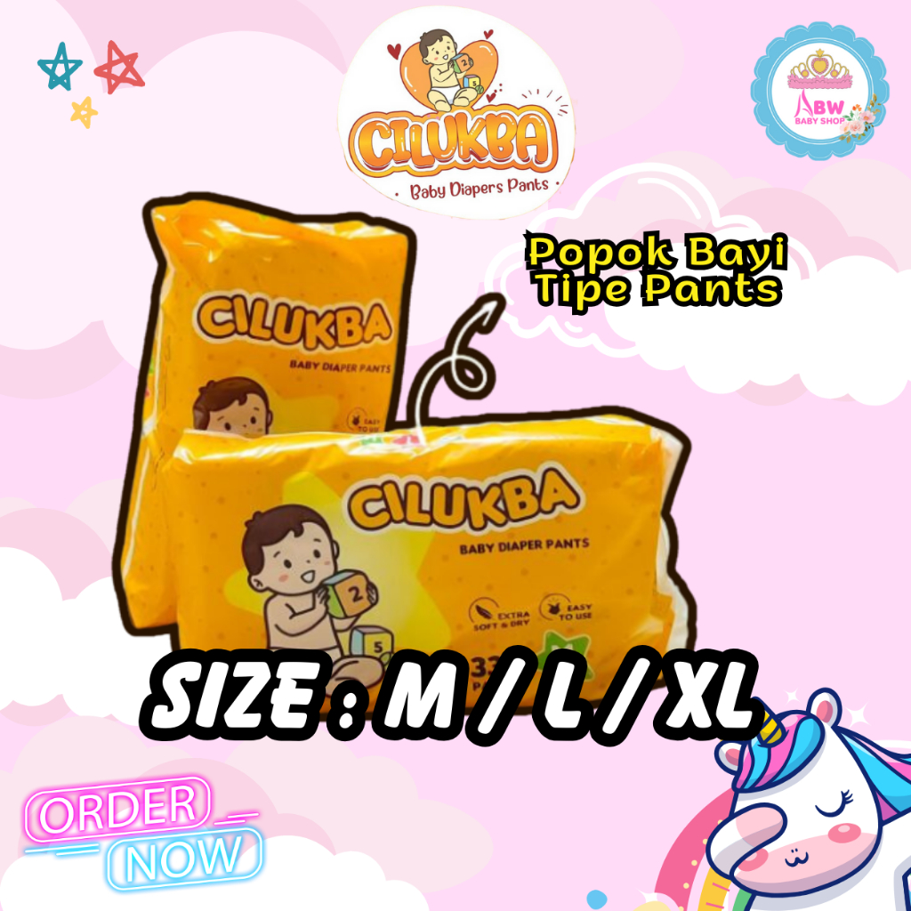 Cilukba Baby Diapers Pants Popok Celana Bayi Sekali Pakai Ukuran M33+3 / L29+3 / XL25+3