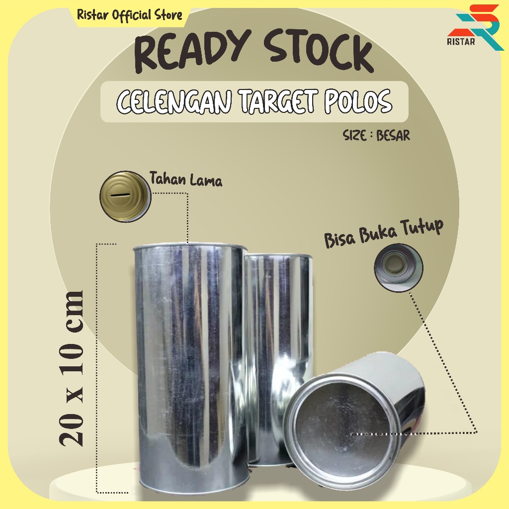 CELENGAN KALENG POLOS UKURAN L(20X10cm)