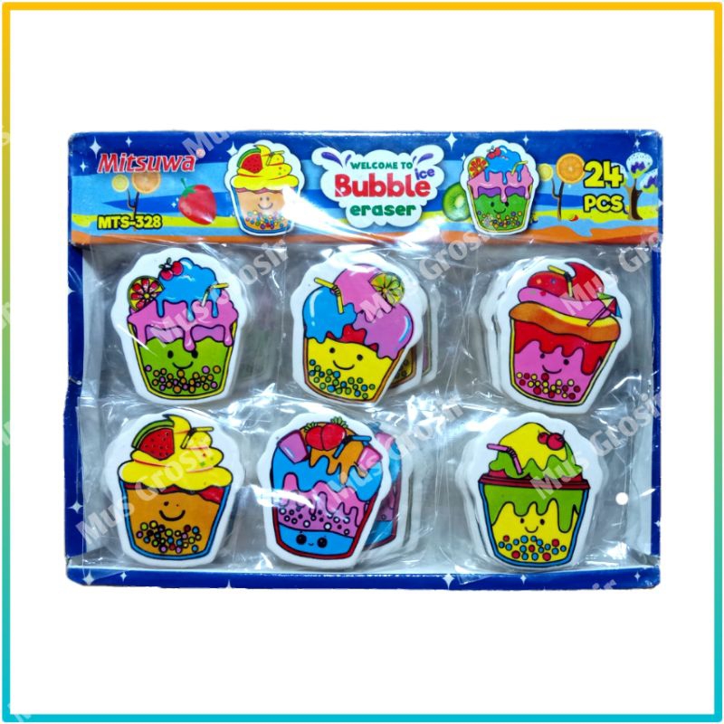 

1 Pack Isi 24 PCS Penghapus Pensil Karakter Lucu Motif Anak
